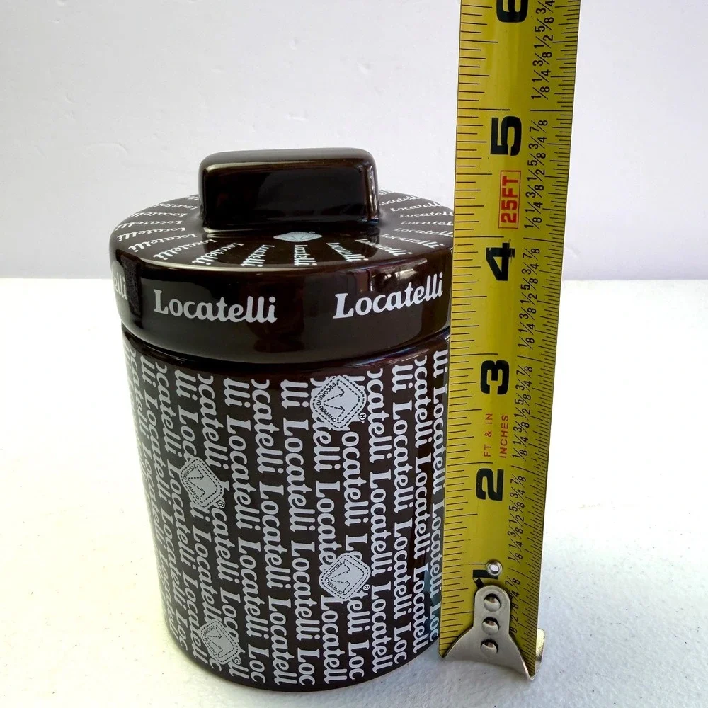 Locatelli Pecorino Romano Grated Cheese Stoneware Bowl Lid Brown Logo Kitchen 5